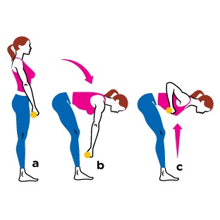 Straight-Leg Deadlift with Row workout graphics