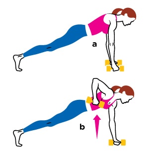 Pushup Row workout graphic