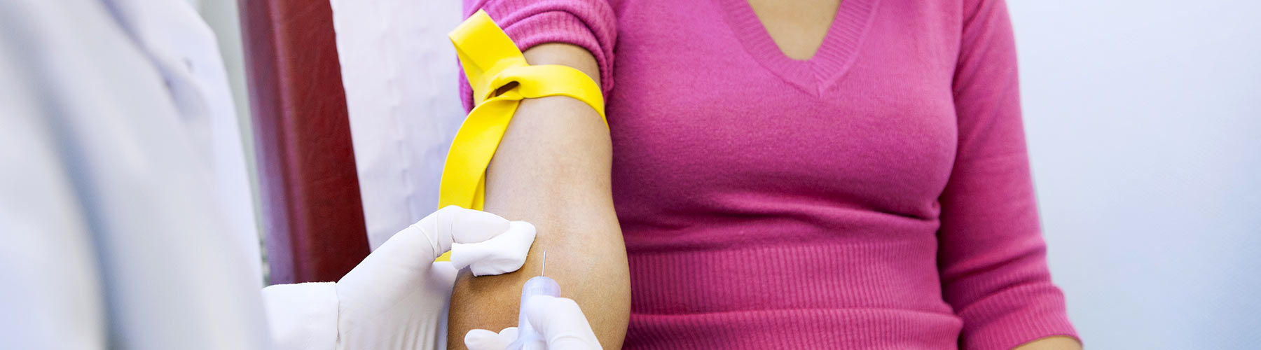 Woman having blood drawn