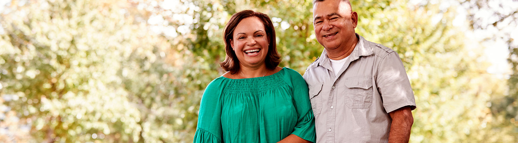 Happy middle-aged couple outdoors